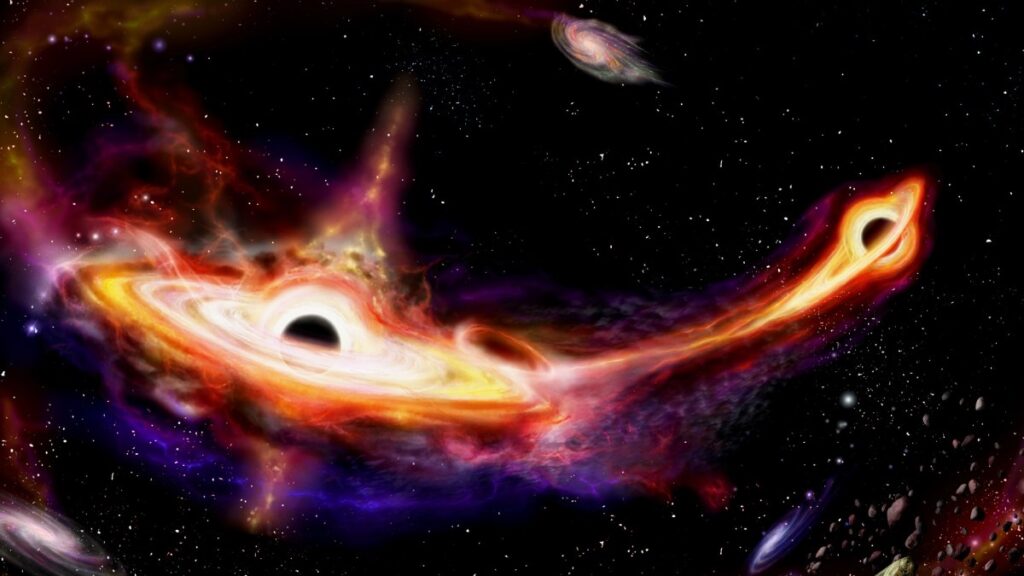 Two supermassive black holes are on a collision course Two supermassive black holes are on a collision course