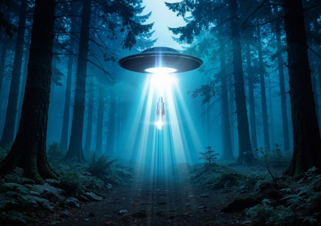 UAP abducting person, illustration