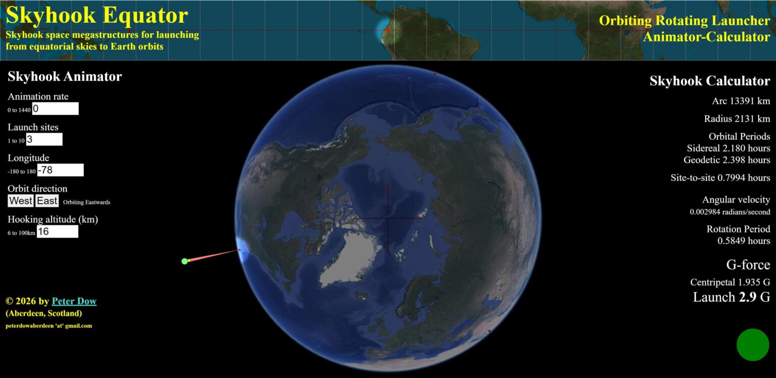 Skyhook Equator - animator-calculator