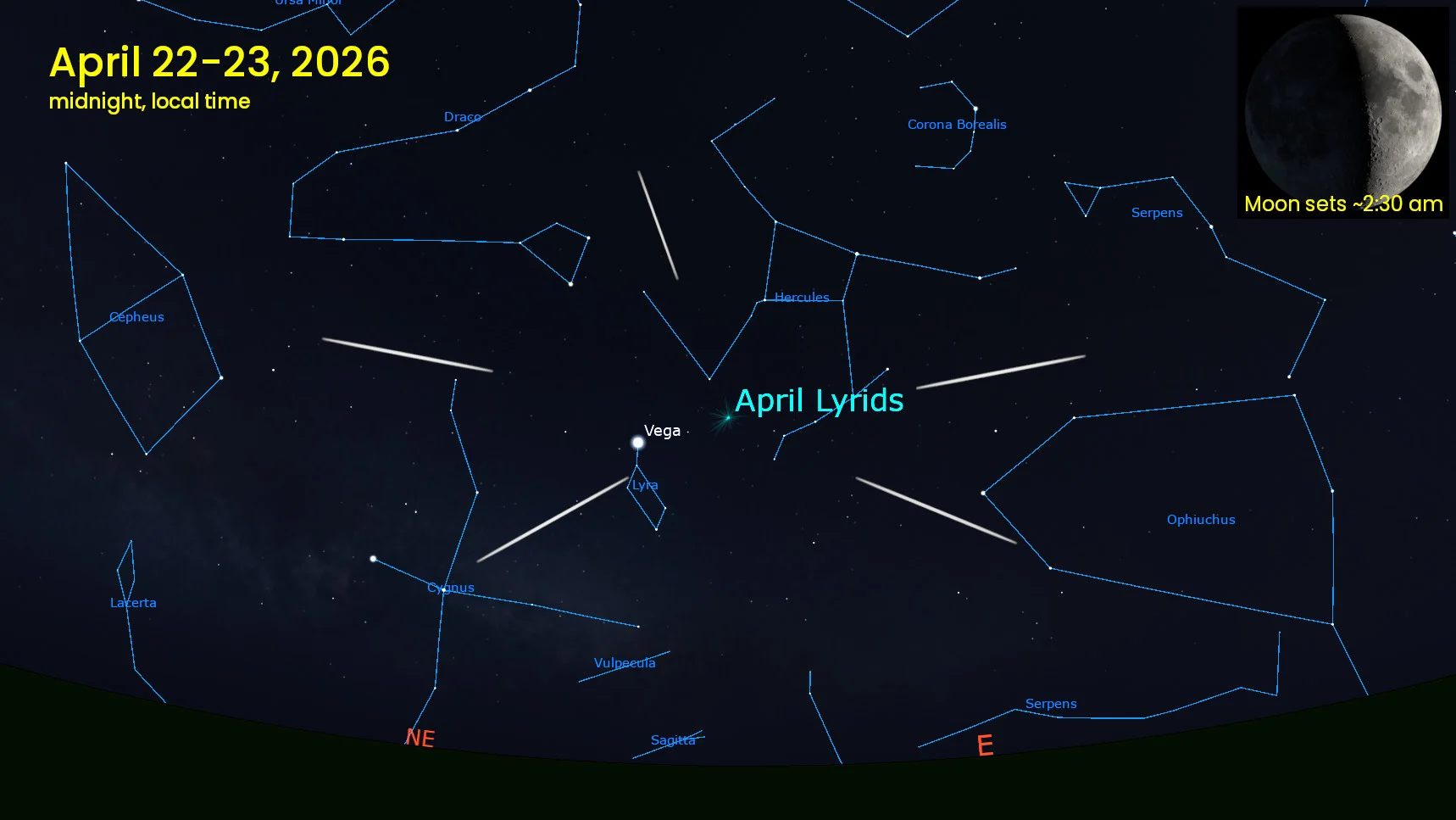 Lyrid meteor shower peak - 2026