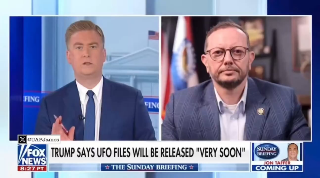 Rep. Eric Burlison tells Fox News’ Peter Doocy he hopes President Trump’s UFO files release includes information on the ‘craft too big to move’ - “We going to have to wrestle the Intelligence Community to the ground to get this information out of their hands.”