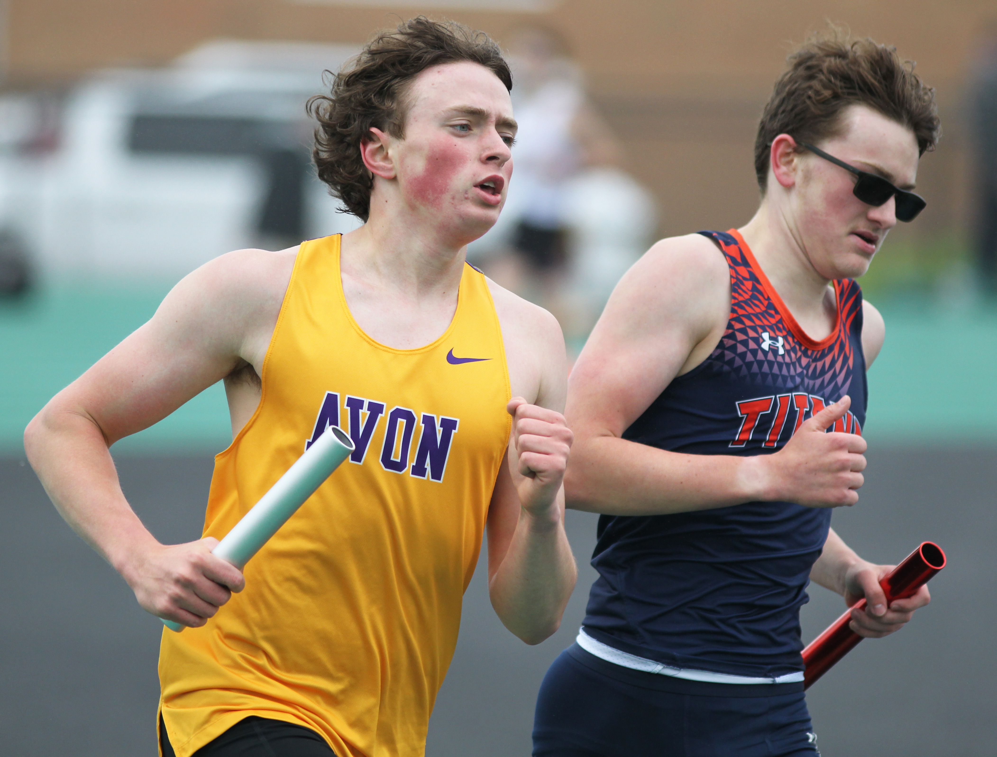 Runners from Avon and Berea Midpark are even during the...