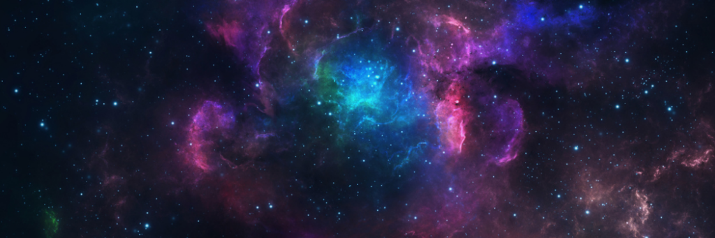 Blue and pink nebula with stars
