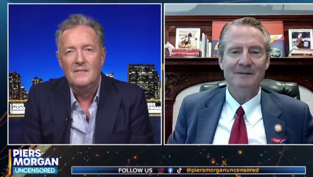 Tim Burchett says Navy personnel encountered a UFO the size of two city blocks while at sea. - Piers Morgan: “Do you believe aliens exist?” - Rep. Tim Burchett (R-TN): “Yes, sir. I do… “We’ve seen too much.