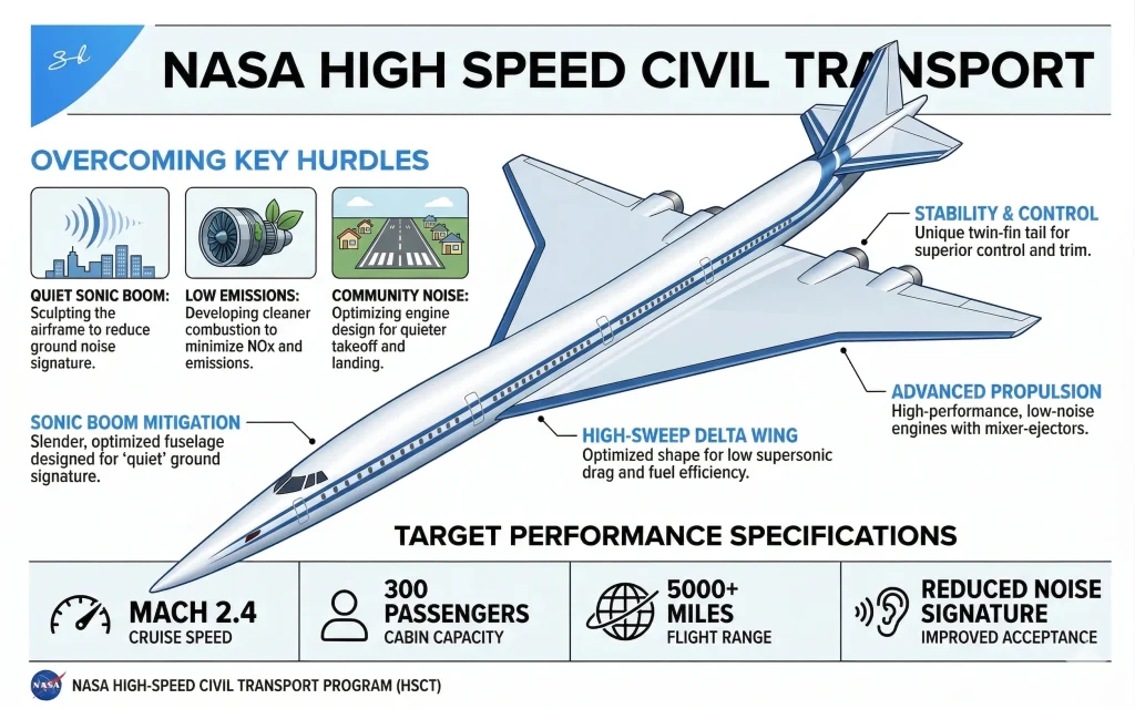 NASA spent nearly a decade secretly developing a 300 passenger supersonic jet twice as fast as Concorde  using a Tupolev Tu-144 before quietly abandoning the entire program in 1999
