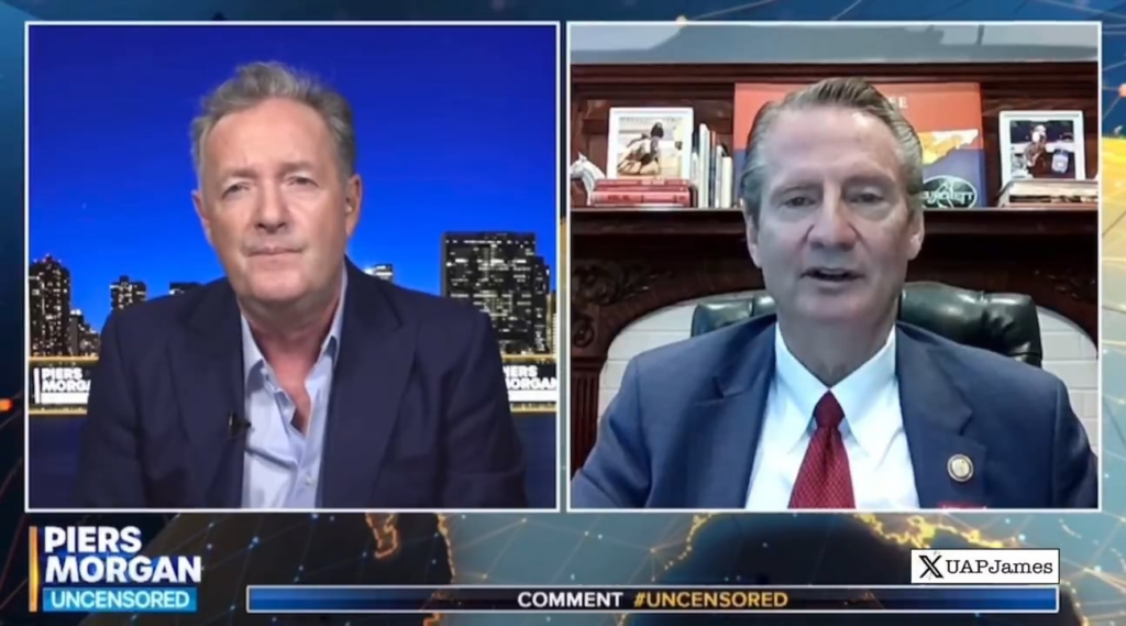 Tim Burchett tells Piers Morgan he receives constant death threats: “I worry about it” - “I’ve been warned many times about doing certain events… I’m not sure if it’s about [UAP] or just that I’ve got a big mouth. I’m sick of the American public being lied to… If that makes me a target, so be it.”