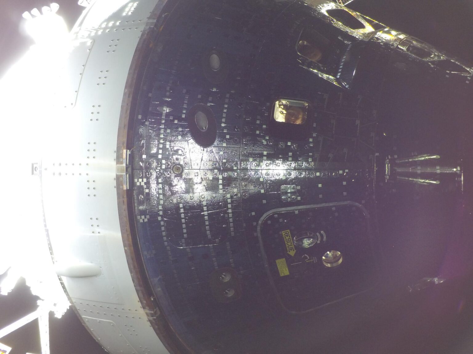 NASA Astronauts Christina Koch and Reid Wiseman Take a Selfie in Orion