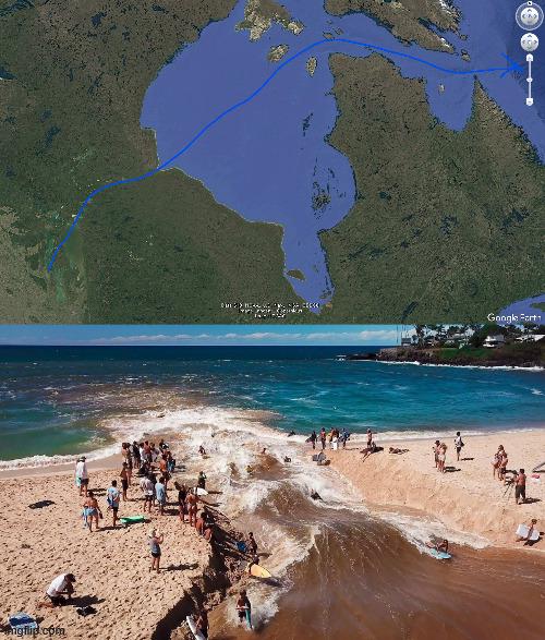 Lake Agassiz and Hudson Strait Blowout caused by River Connected to the Atlantic Ocean.