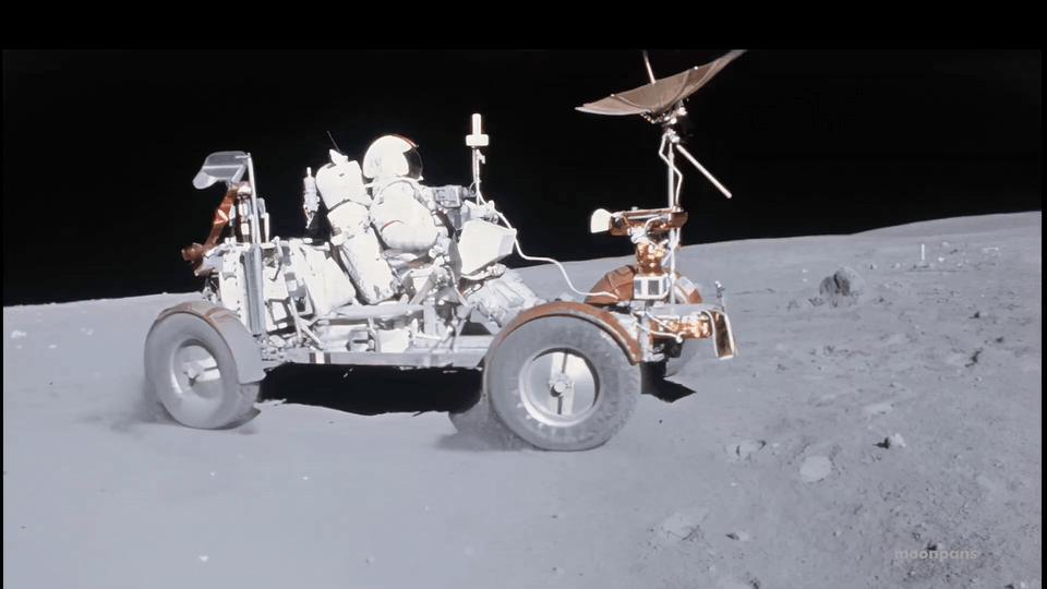 Apollo 16 'Grand Prix' Rover Test on the Moon