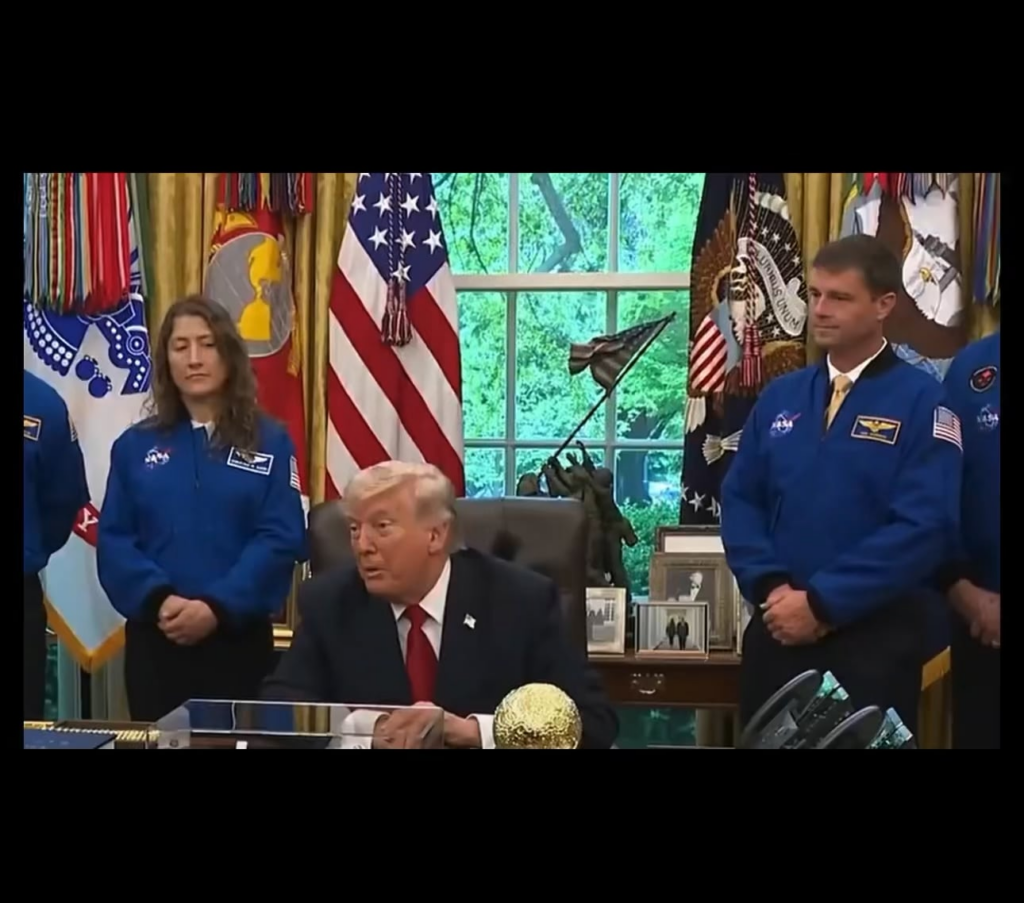 Why did the astronauts look at each other awkwardly like that when Trump said “they’ve seen things you wouldn’t believe”