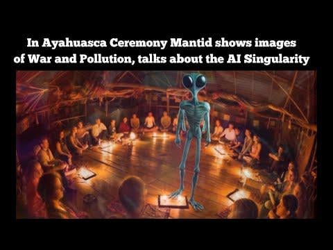 Mantid shows images of war and pollution, talks about the AI singularity