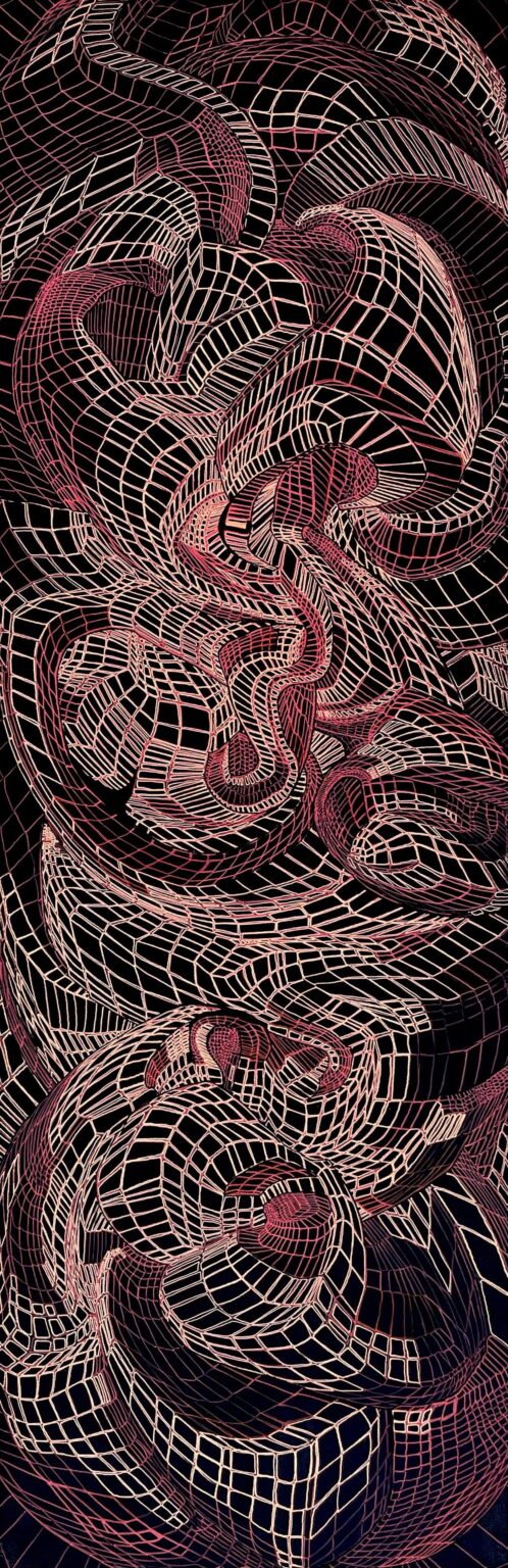 Time Zone-Ink and Acrylic Painting