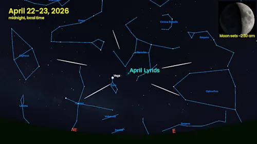 Lyrid meteor shower peak - 2026