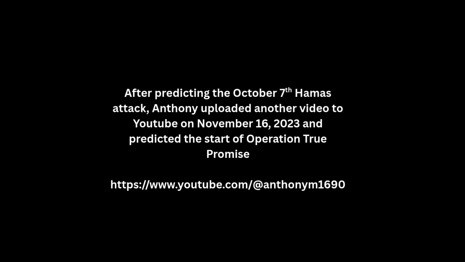 Flashback: Anthony of Boston's 2024 Operation True Promise Prediction