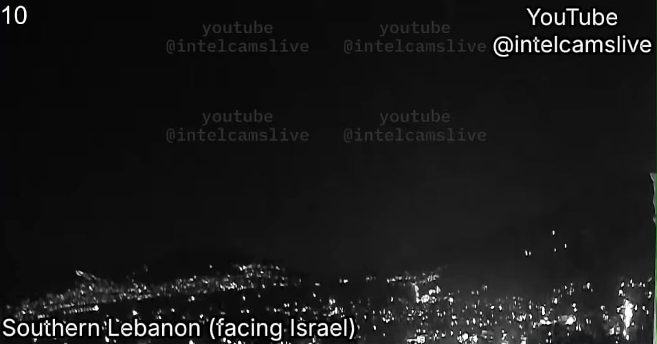 Craft visible in infrared camera over Lebanon/Israel. Has the 3 bright dots as it approaches, showing more detail as it passes close by - From youtube livestream