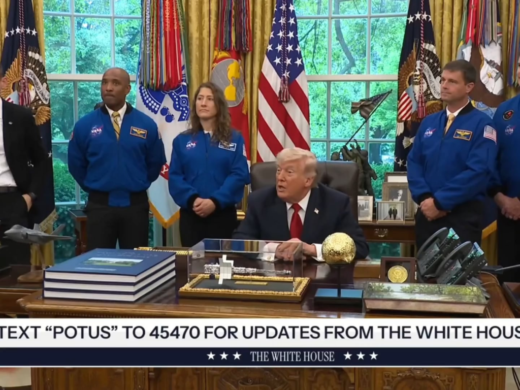 Trump says information about UFOs will be released shortly. He also says he interviewed pilots in his first term who ‘saw things you wouldn’t believe’. Clip is from a press conference today with Artemis II astronauts.