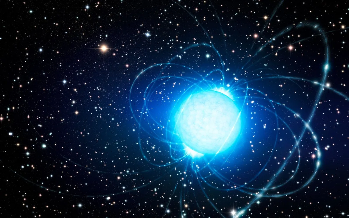 An artist’s impression showing a magnetar