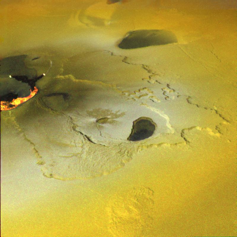 The surface of Io, a moon of Jupiter