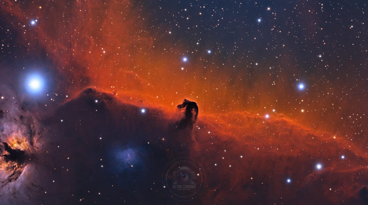Horsehead Nebula (Barnard 33/ IC 434) and the Flame Nebula (NGC 2024)