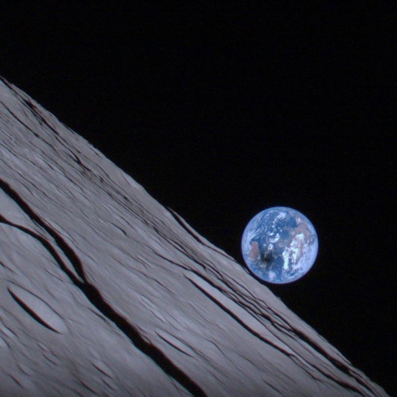 Shadow of the Moon seen from lunar orbit