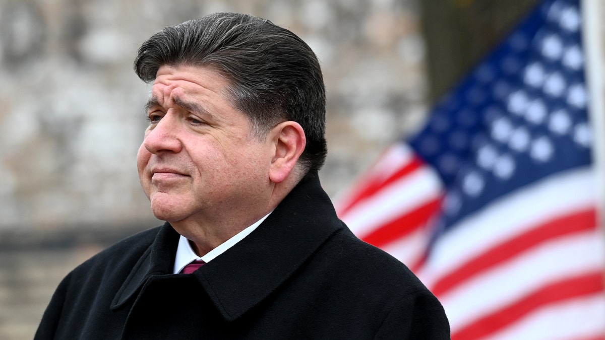 Illinois Gov. JB Pritzker attending a Veterans Day ceremony in Chicago's Little Village