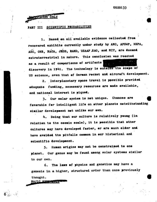 Next reports from the 1950s regarding UFO UAP files