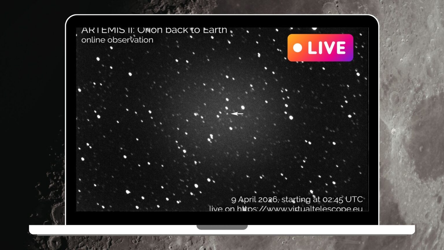 Watch Artemis 2 race back to Earth in this telescope livestream tonight (April 9) Watch Artemis 2 race back to Earth in this telescope livestream tonight (April 9)