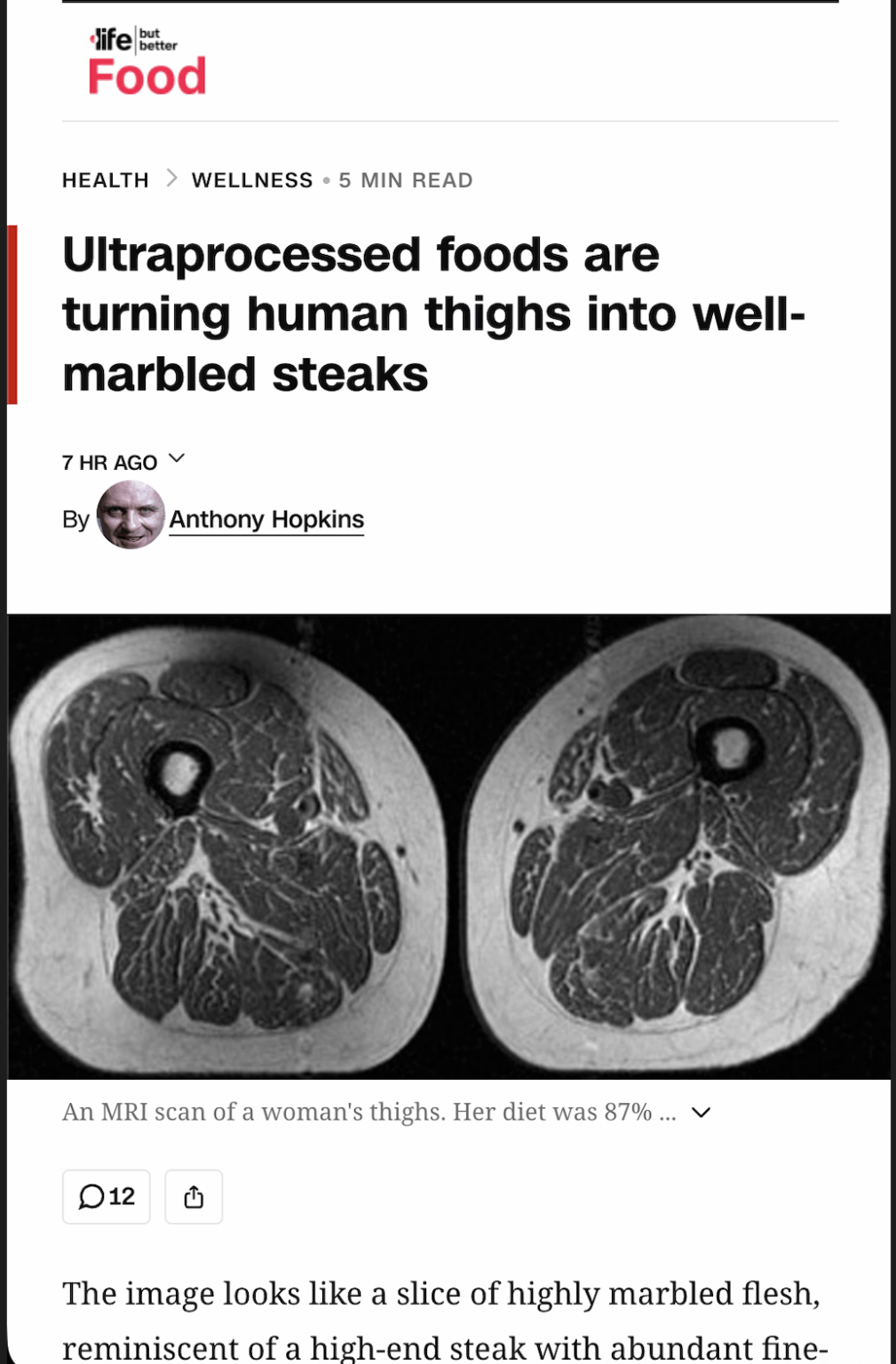 Our diet is turning us into Wagyu - is this was Bob Lazar meant - we're containers of STEAKS?