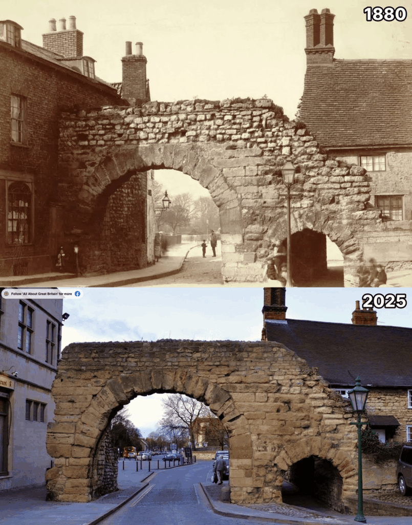 Newport Arch in Lincoln, a 3rd-century Roman gate and the UK’s oldest arch still used by traffic.