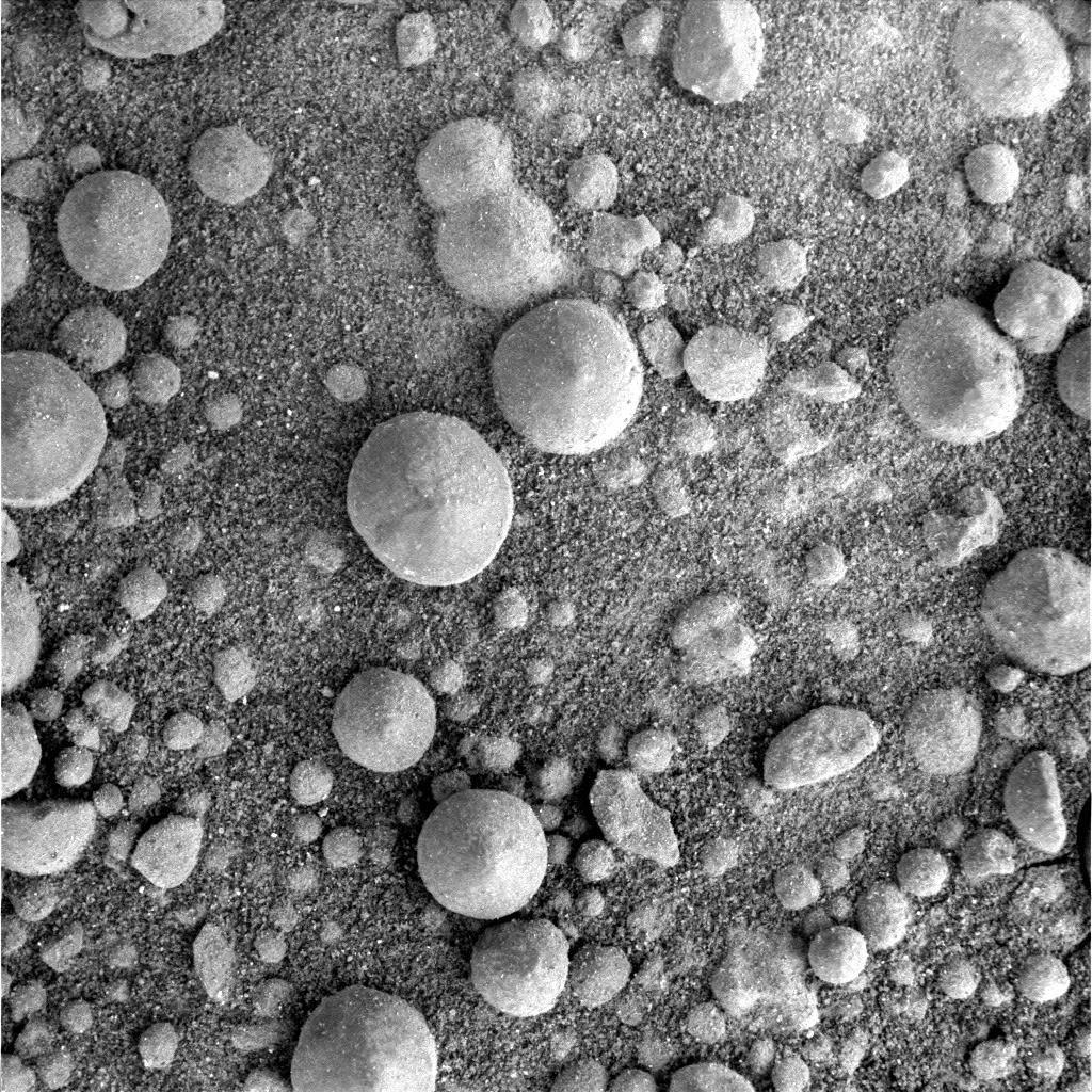 Spherules up to about 5 millimeters on Mars