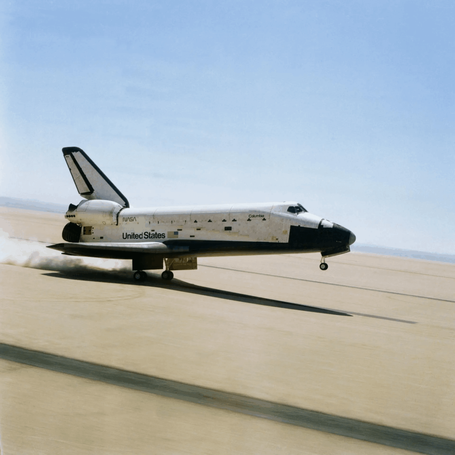 45 years ago today, the space shuttle Columbia touches down safety at Edwards Air Force Base to conclude STS-1, the first flight of the shuttle program.
