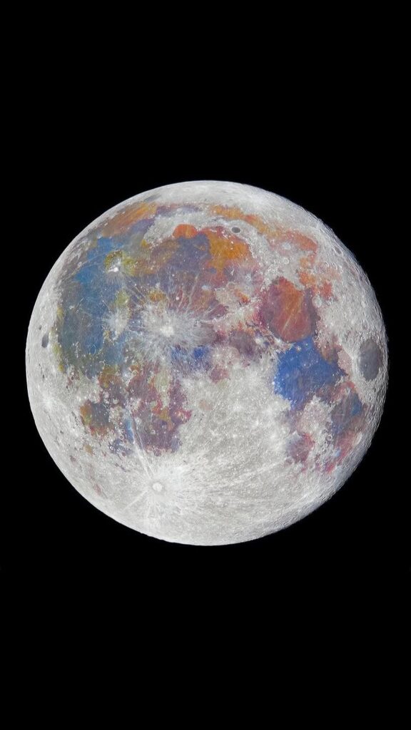 I’ve found this pic on Instagram, it was saying that moon is not totally white (and black shadows of course), moon is actually a bit colorful due to the minerals on it. What do you know and think about this situation?