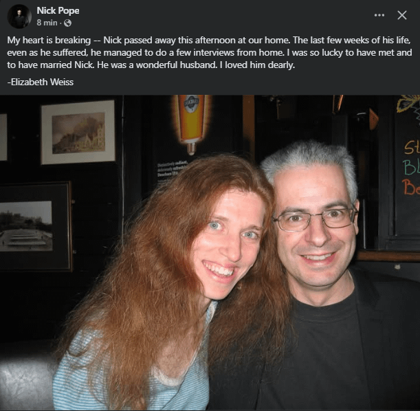 Nick Pope has sadly passed away