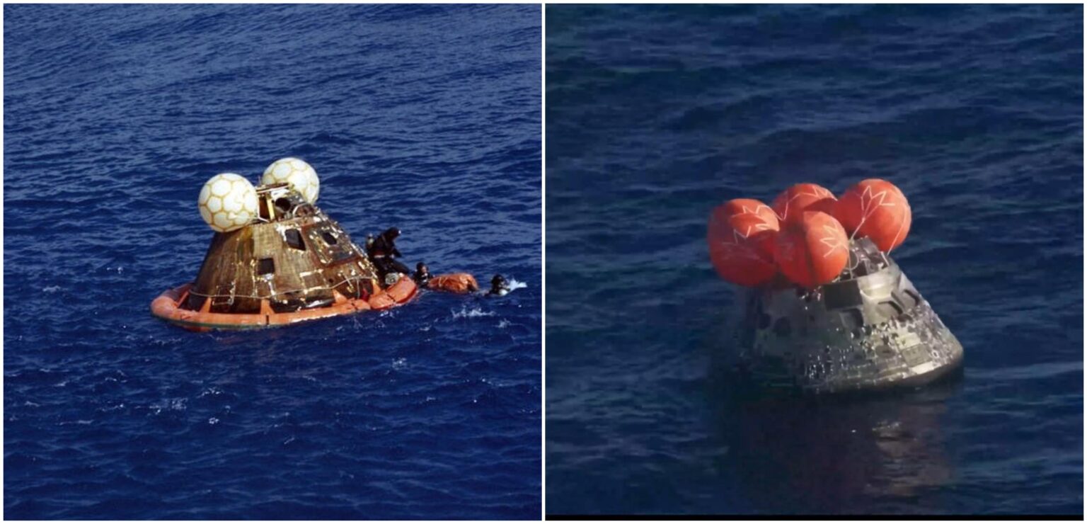 1972 vs 2026 splashed down