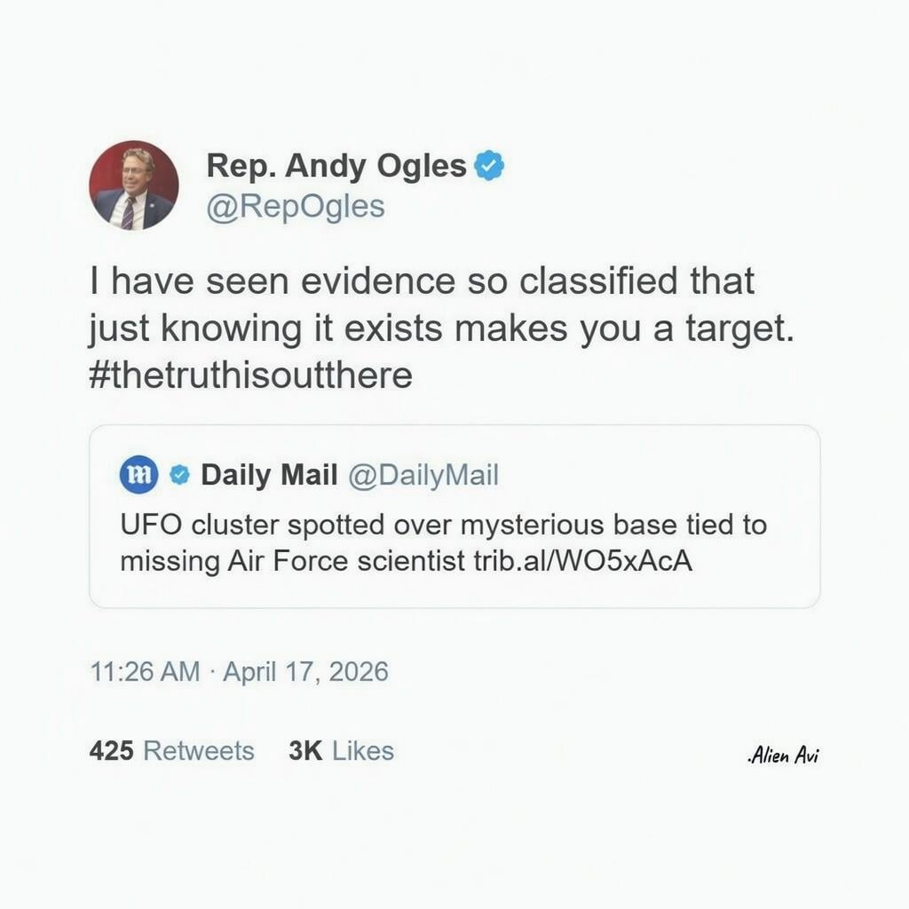 Seen the Files: Congressman Andy Ogles Claims Classified UFO Evidence Has Made Him a Target