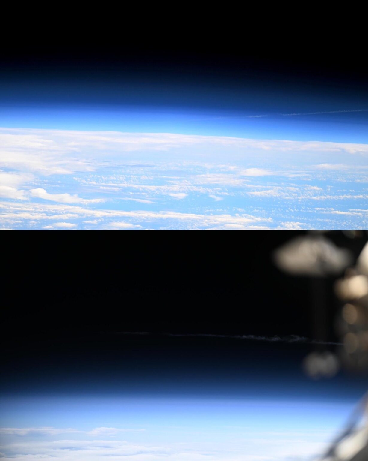 Artemis II's re-entry seen from the International Space Station.