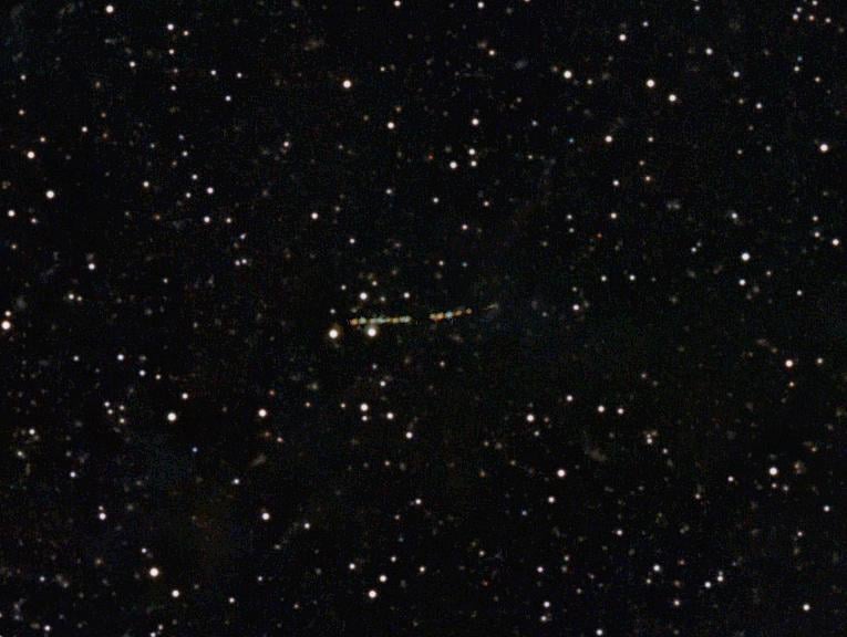 Artemis II on its way to the Moon, photographed today by my telescope