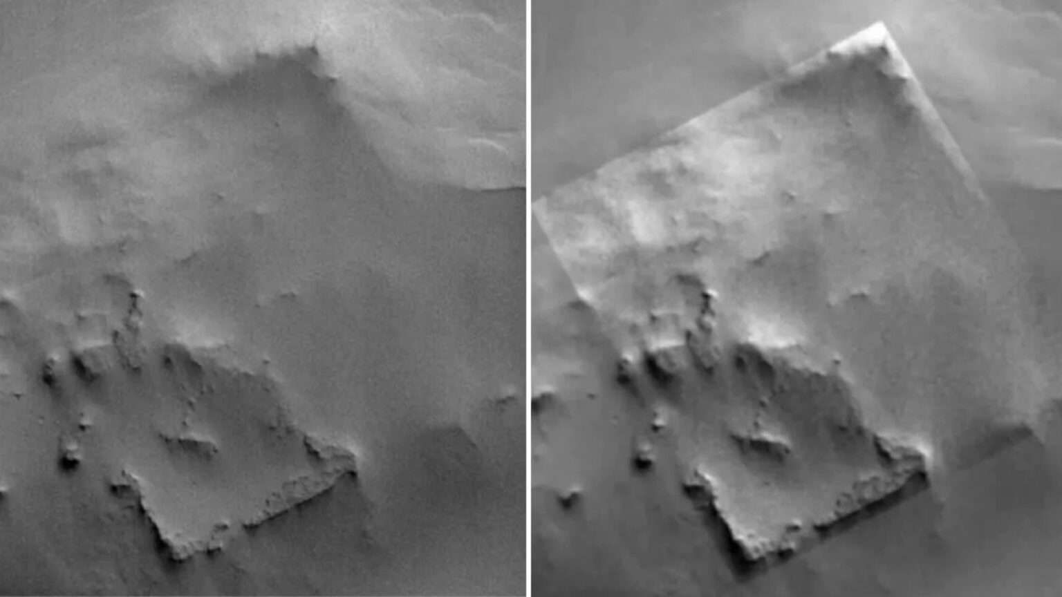 Strange square structure on Mars
