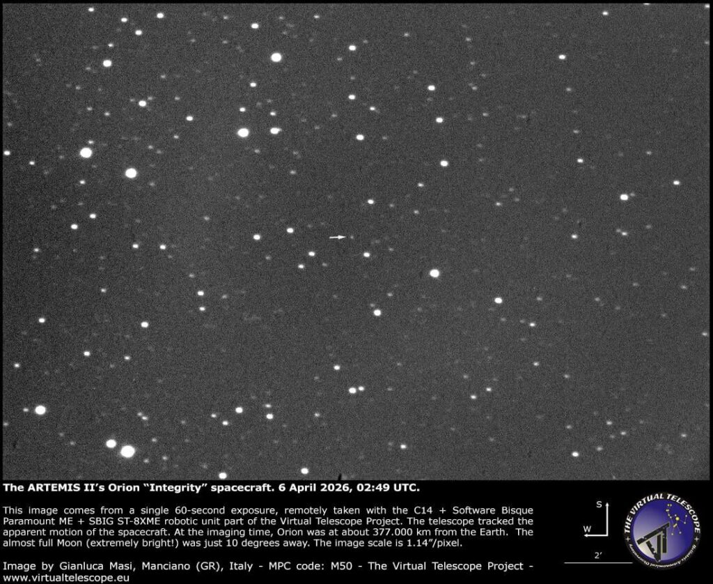 Integrity as seen at 337 000 km from Earth