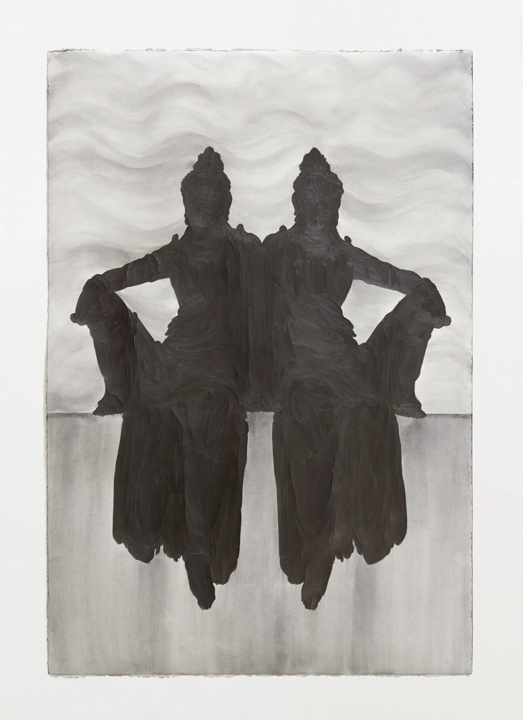 Oasa DuVerney, “BLACK POWER WAVE as Bodhisattva Manjushri Sankofa,” 2023. Graphite on hand cut paper