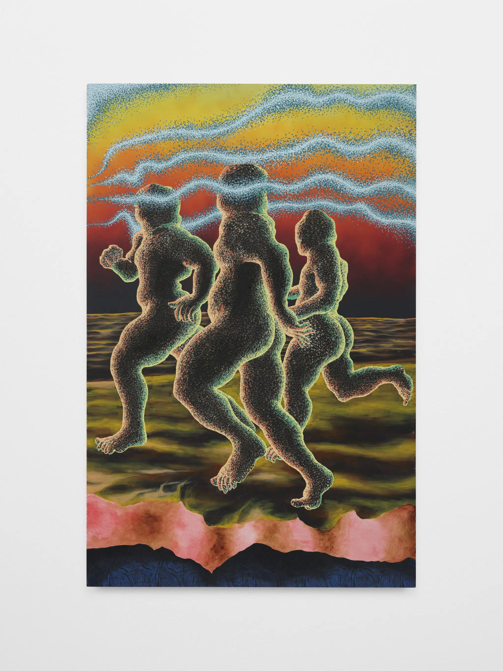 Didier William , “Dark Shores,” 2024 . Acrylic, ink, oil, wood carving on panel