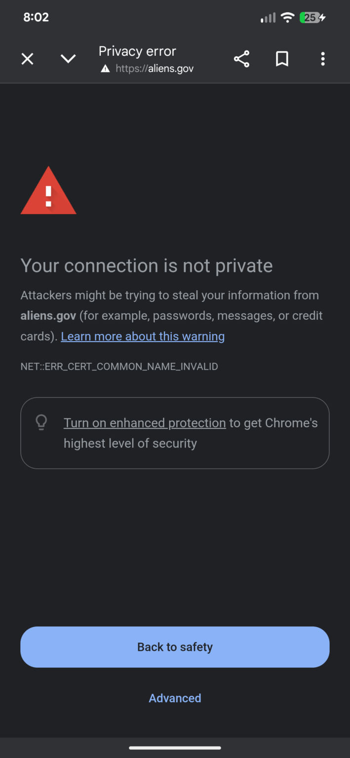 Every time I go to aliens.gov