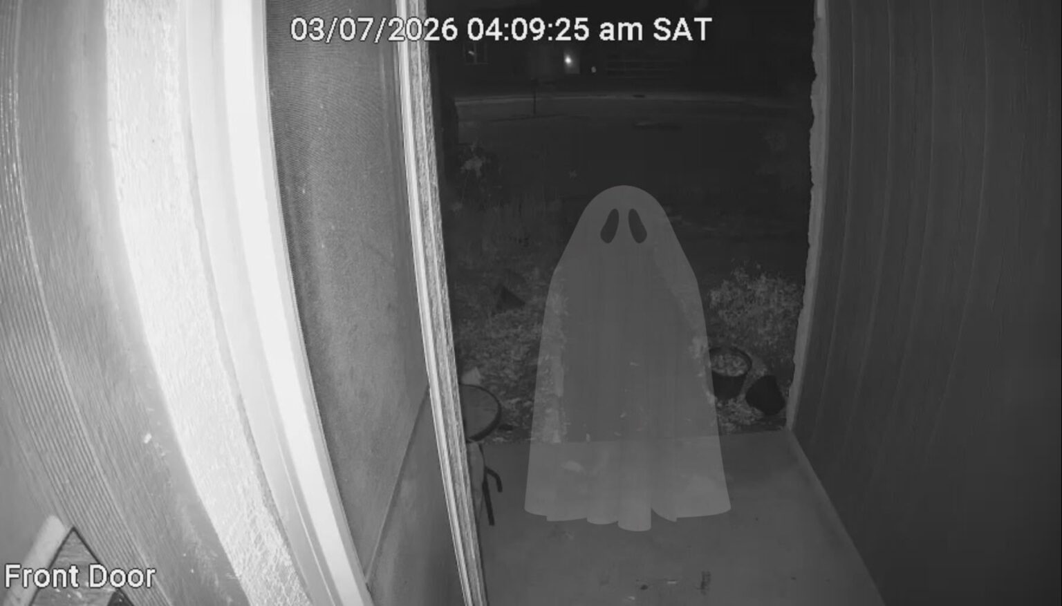 Ghost caught on security camera.