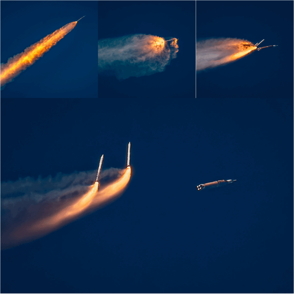 Artemis II at the moment of boosters separation, by Brian