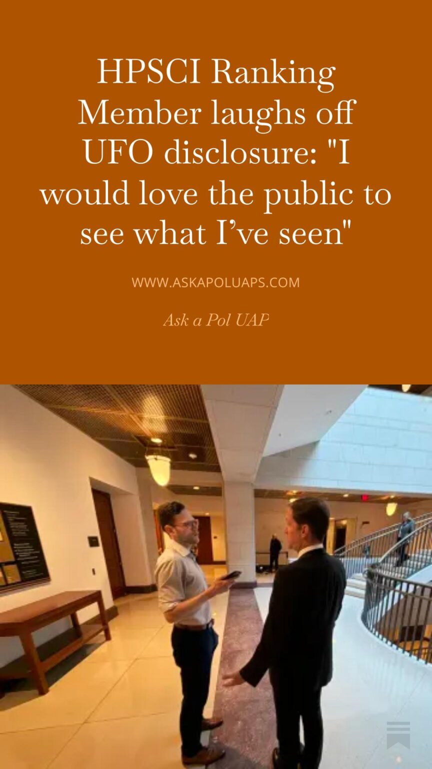 NEW — HPSCI Ranking Member laughs off Trump's call for UFO disclosure