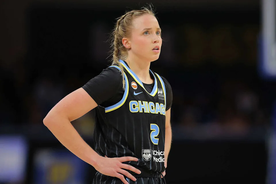 Hailey Van Lith of the <a class="link " href="https://sports.yahoo.com/wnba/teams/chicago/" data-i13n="sec:content-canvas;subsec:anchor_text;elm:context_link" data-ylk="slk:Chicago Sky;sec:content-canvas;subsec:anchor_text;elm:context_link;itc:0" data-yga="{"yLinkElement":"context_link","yModuleName":"content-canvas","yLinkText":"Chicago Sky","ySubModuleName":"anchor_text","yHasCommerce":false}">Chicago Sky</a> looks on during the second half against the <a class="link " href="https://sports.yahoo.com/wnba/teams/atlanta/" data-i13n="sec:content-canvas;subsec:anchor_text;elm:context_link" data-ylk="slk:Atlanta Dream;sec:content-canvas;subsec:anchor_text;elm:context_link;itc:0" data-yga="{"yLinkElement":"context_link","yModuleName":"content-canvas","yLinkText":"Atlanta Dream","ySubModuleName":"anchor_text","yHasCommerce":false}">Atlanta Dream</a> on April 29, 2026 at Wintrust Arena in Chicago, Illinois. (Icon Sportswire/Icon Sportswire via Getty Images)