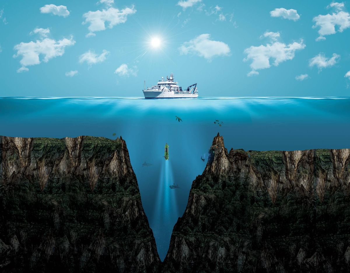 A view of the Mariana Trench - the deepest point of the earth