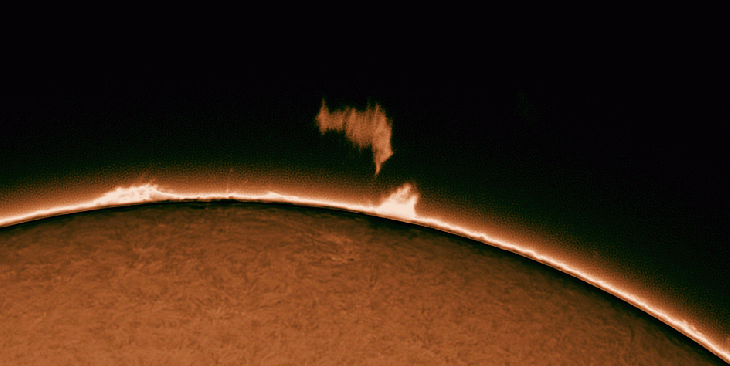 Sun in H-alpha, imaged by Pat P. from Pittsburgh, Pennsylvania on May 3, 2026