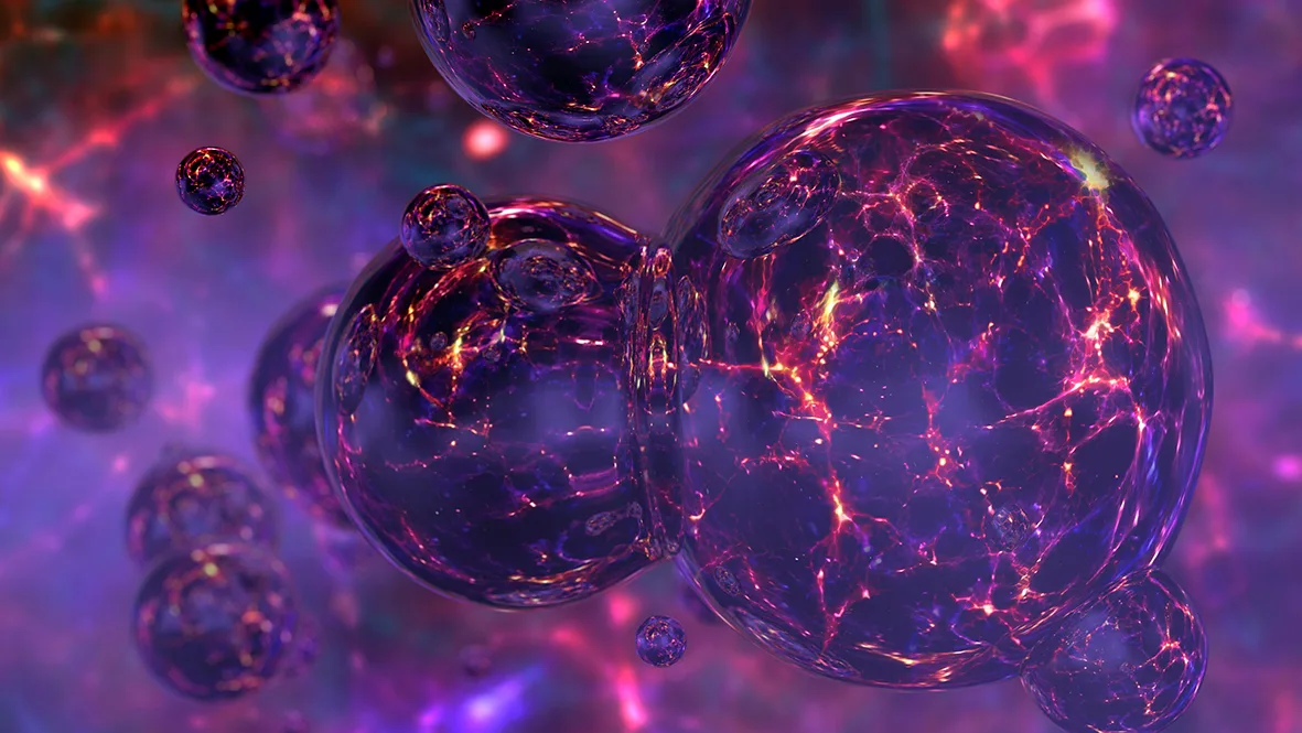 A quantum bubble could erupt, hurtling outward at light speed and spawning a Universe very different from ours. Credit: Mark Garlick / Science Photo Library / Getty Images