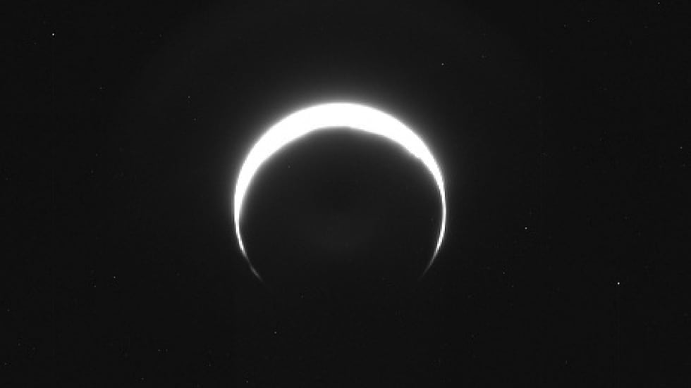 This image provided by the NASA/JPL-Caltech/ASU from the Psyche mission spacecraft shows Mars...